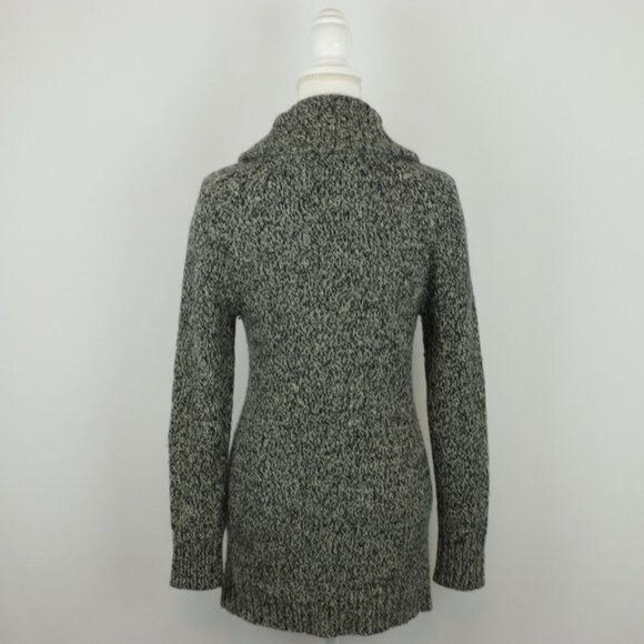 Eddie Bauer Women's XS Black White Wool Blend Shawl Collar Button Up Cardigan - Picture 3 of 7